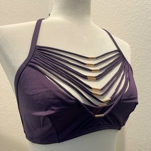Deep purple bikini top only.